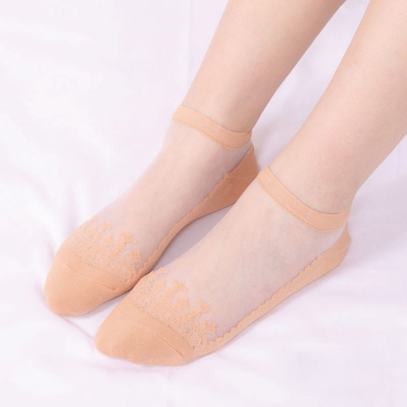 Jacquard Transparent Ankle Socks(6 Pairs)