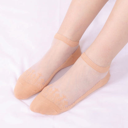 Jacquard Transparent Ankle Socks(6 Pairs)