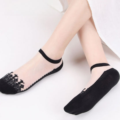 Jacquard Transparent Ankle Socks(6 Pairs)