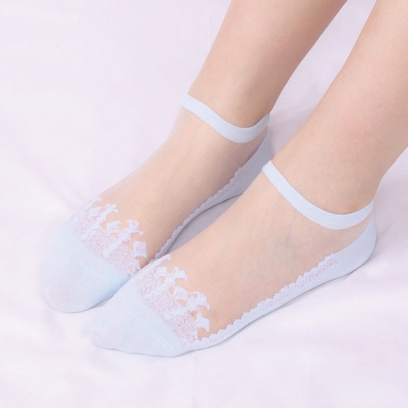 Jacquard Transparent Ankle Socks(6 Pairs)