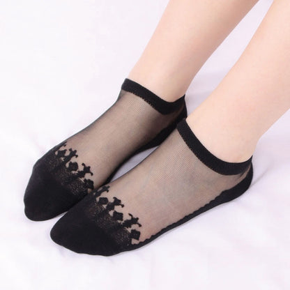 Jacquard Transparent Ankle Socks(6 Pairs)