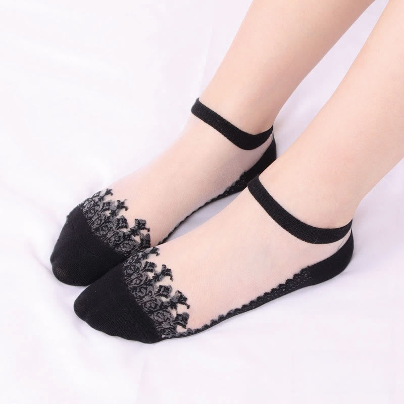 Jacquard Transparent Ankle Socks(6 Pairs)