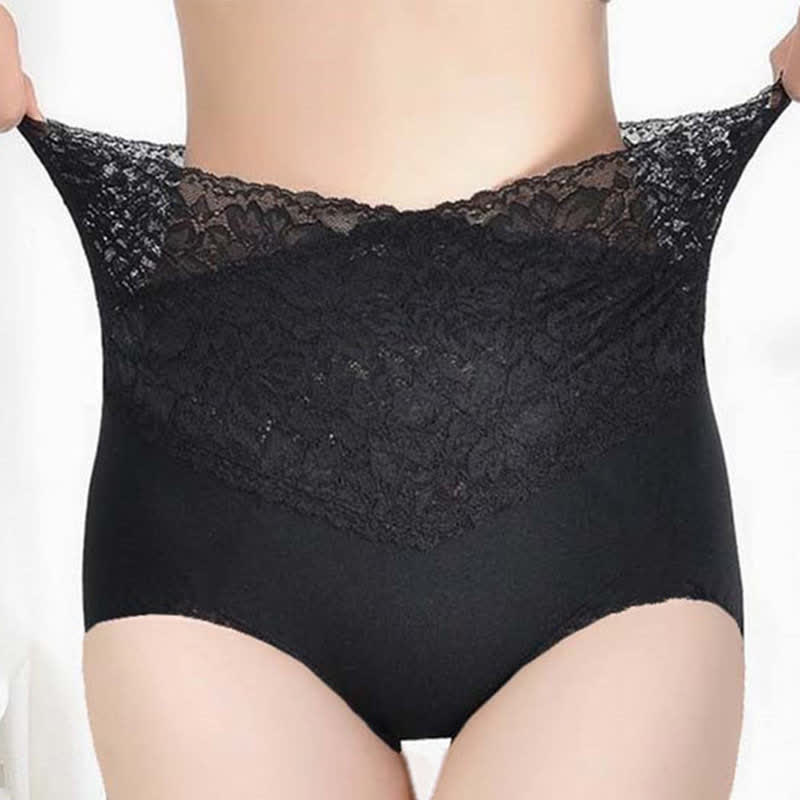 High Waist Lace Shaping Tummy Tuck Brief(3 Packs)