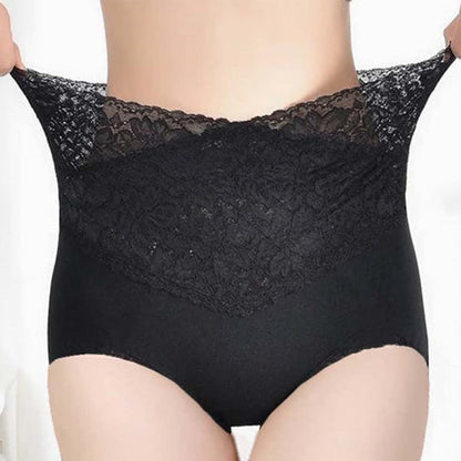 High Waist Lace Shaping Tummy Tuck Brief(3 Packs)