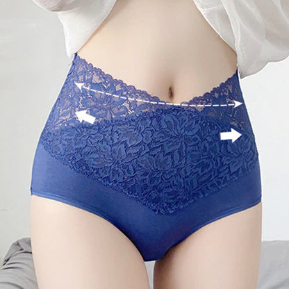 High Waist Lace Shaping Tummy Tuck Brief(3 Packs)