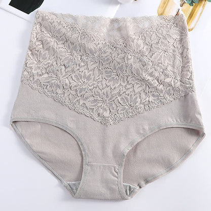 High Waist Lace Shaping Tummy Tuck Brief(3 Packs)