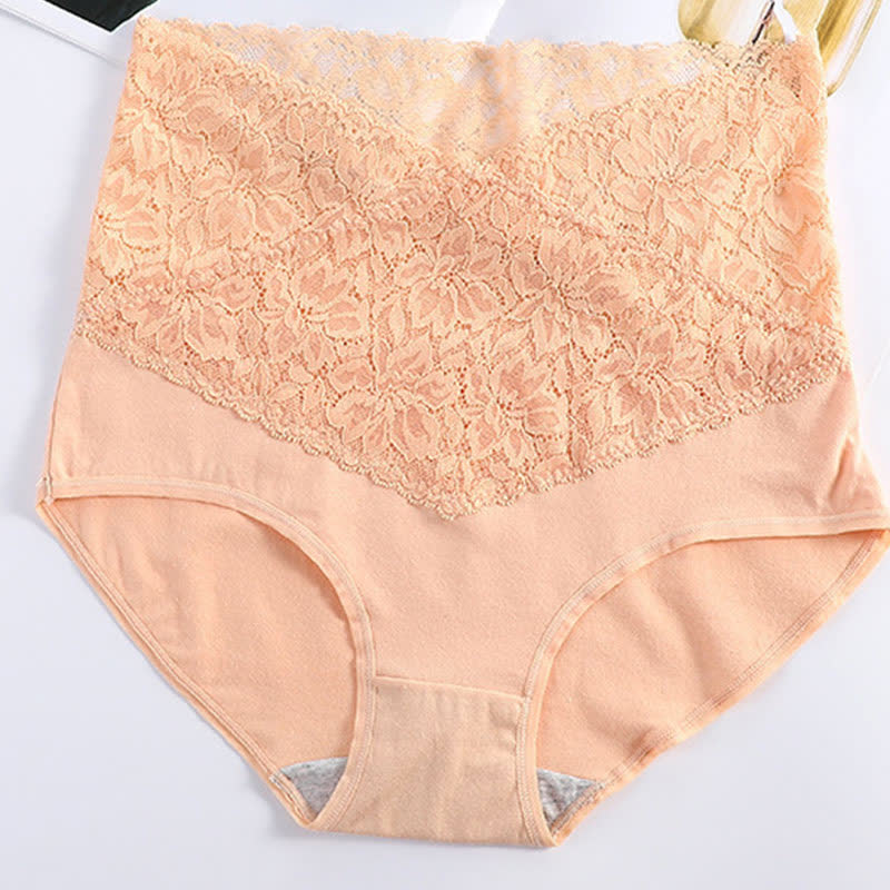 High Waist Lace Shaping Tummy Tuck Brief(3 Packs)