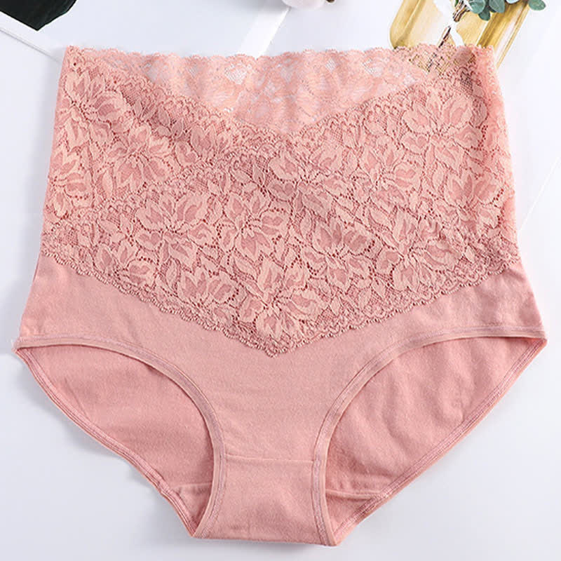 High Waist Lace Shaping Tummy Tuck Brief(3 Packs)