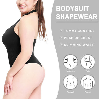 Plusock Halter Neck shapewear Bodysuit