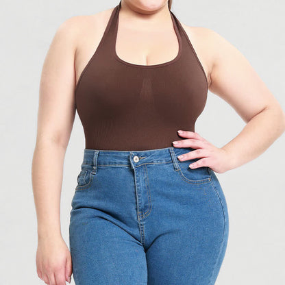 Plusock Halter Neck shapewear Bodysuit