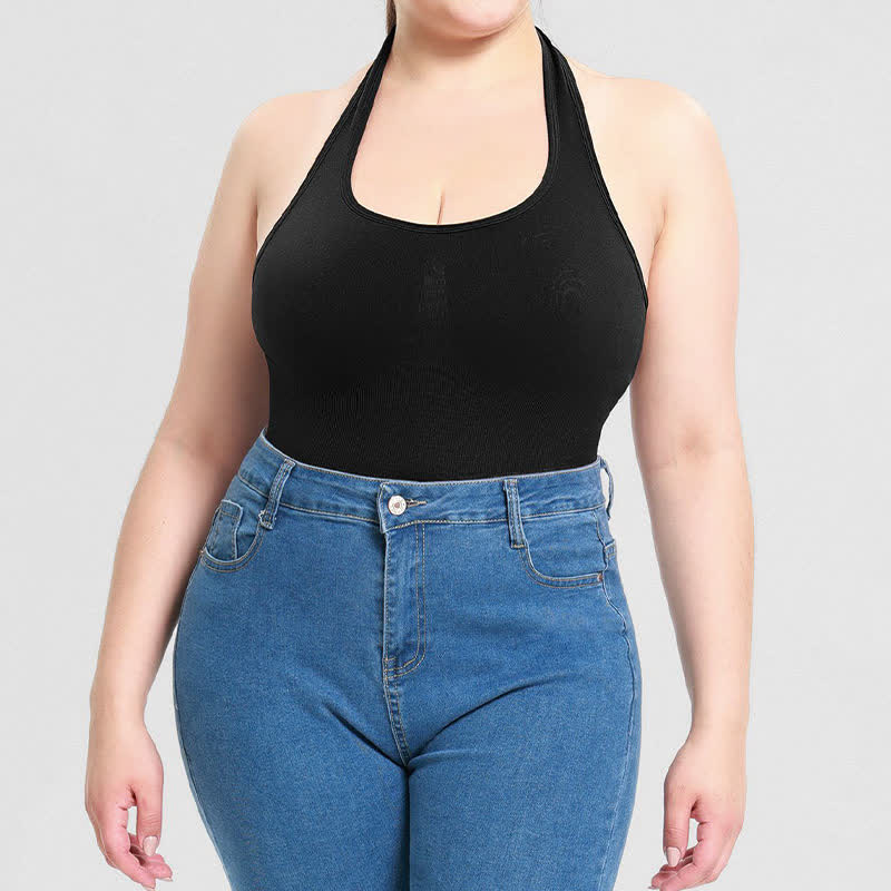Plusock Halter Neck shapewear Bodysuit