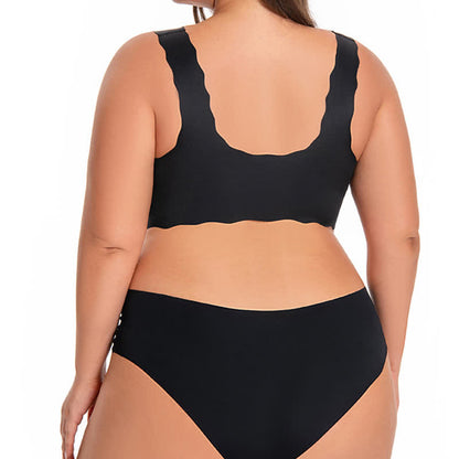 Wavy Edge Front Closure Wireless Bra