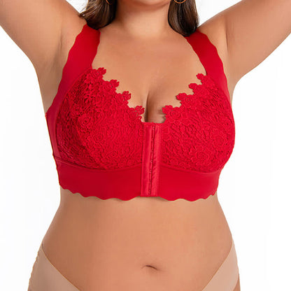 Wavy Edge Front Closure Wireless Bra