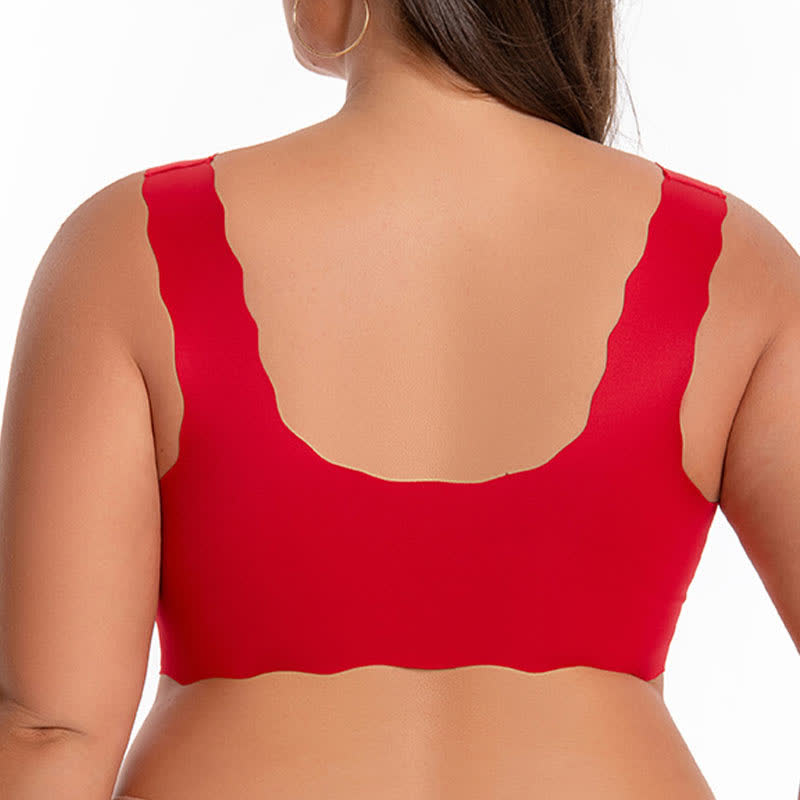 Wavy Edge Front Closure Wireless Bra