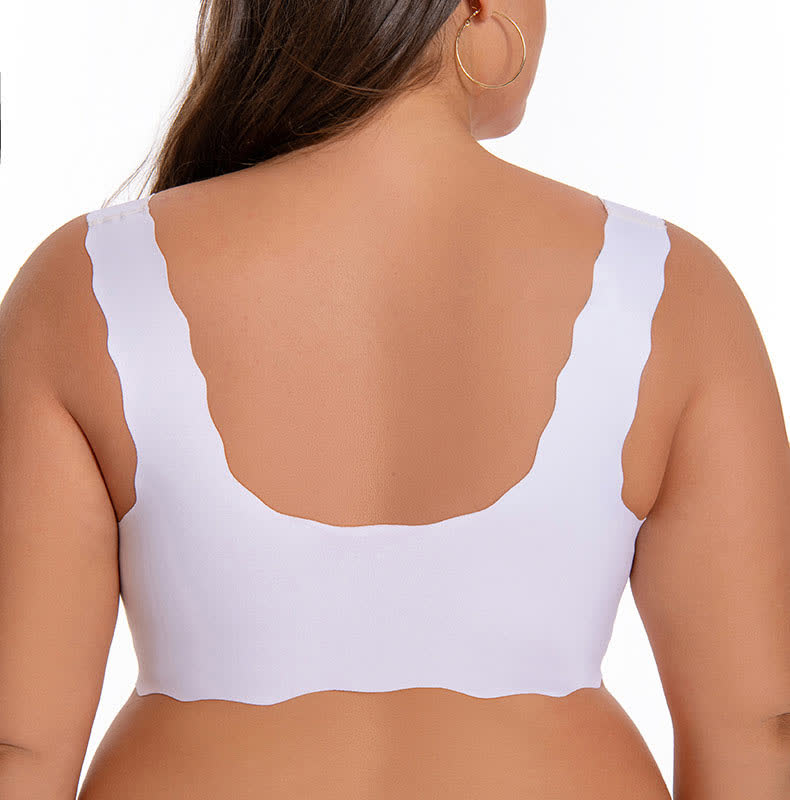 Wavy Edge Front Closure Wireless Bra