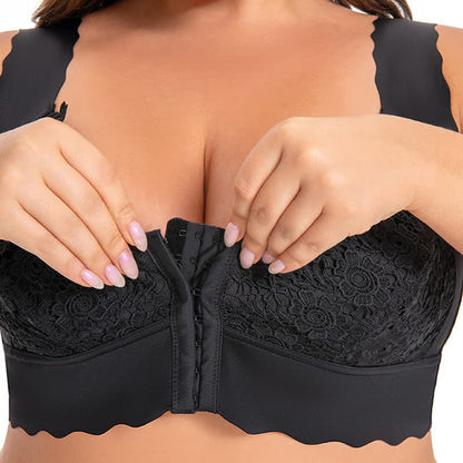 Wavy Edge Front Closure Wireless Bra