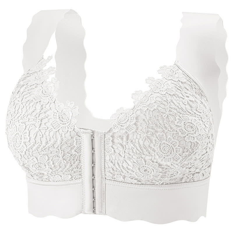 Wavy Edge Front Closure Wireless Bra