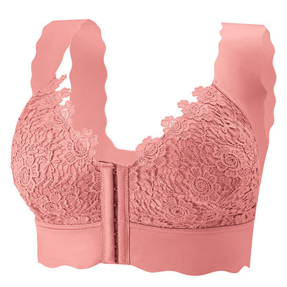 Wavy Edge Front Closure Wireless Bra
