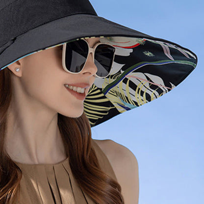 Reversible Wide-Brim Sun Bucket Hat