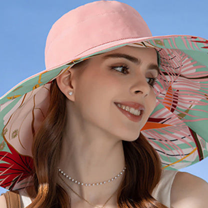 Reversible Wide-Brim Sun Bucket Hat