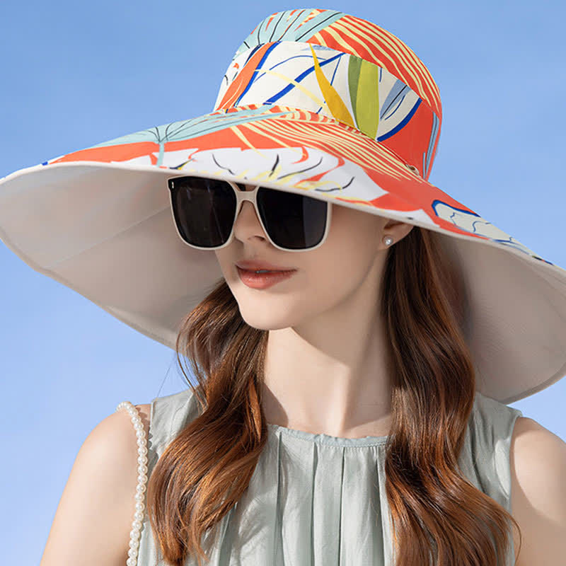 Reversible Wide-Brim Sun Bucket Hat
