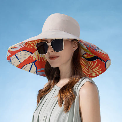 Reversible Wide-Brim Sun Bucket Hat