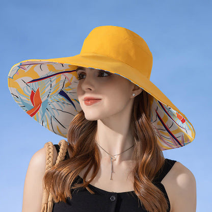 Reversible Wide-Brim Sun Bucket Hat