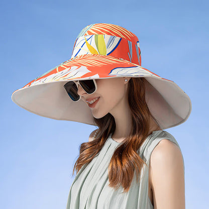 Reversible Wide-Brim Sun Bucket Hat