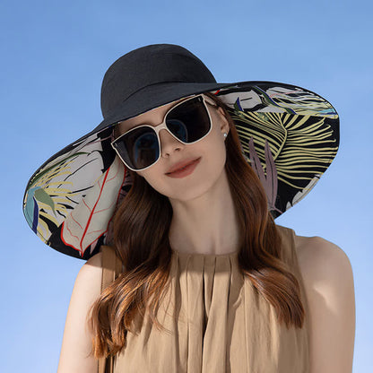 Reversible Wide-Brim Sun Bucket Hat