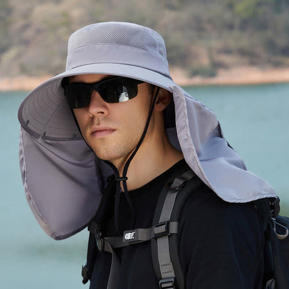 Detachable Neck Flap Bucket Hat
