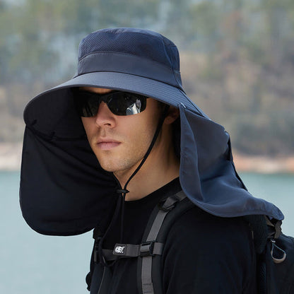 Detachable Neck Flap Bucket Hat