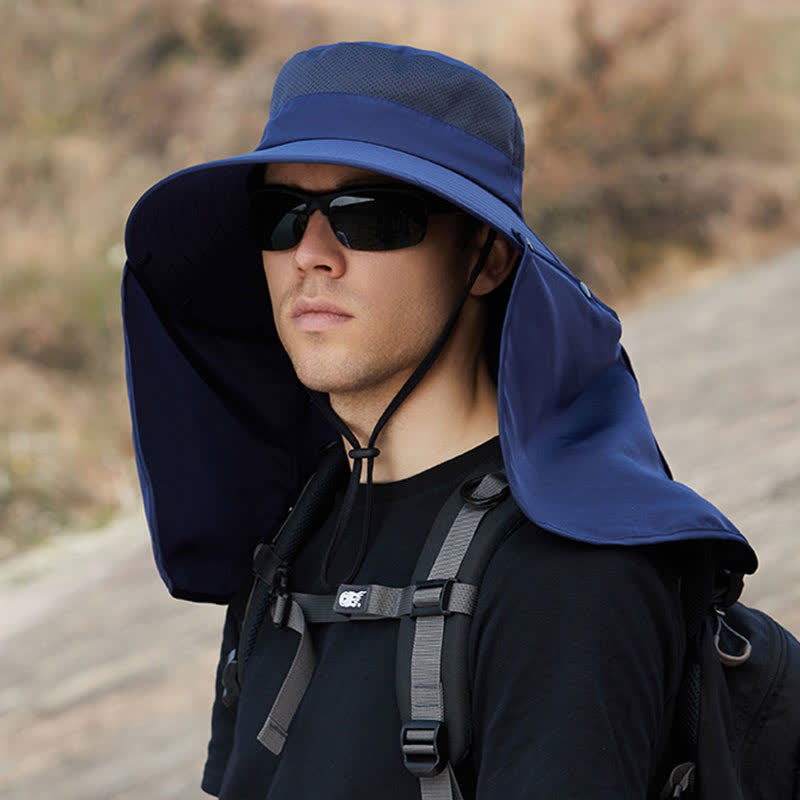 Detachable Neck Flap Bucket Hat