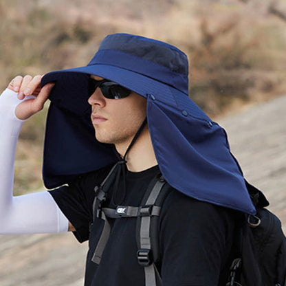 Detachable Neck Flap Bucket Hat