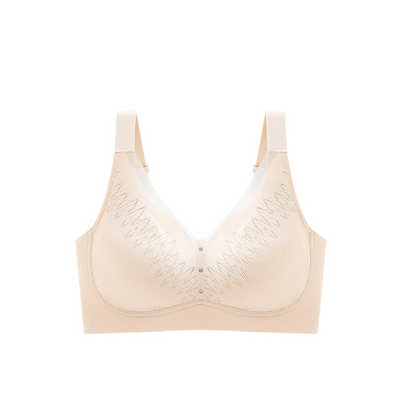 Plus Size Color-Blocked Breathable Wireless Bra