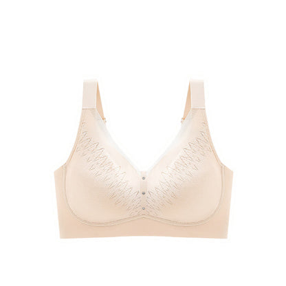 Plus Size Color-Blocked Breathable Wireless Bra
