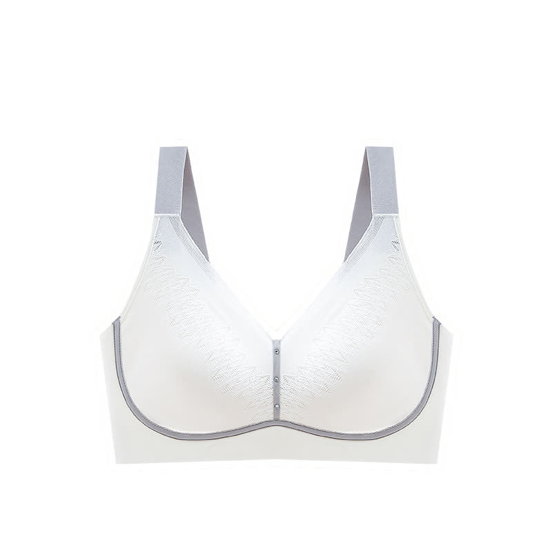 Plus Size Color-Blocked Breathable Wireless Bra