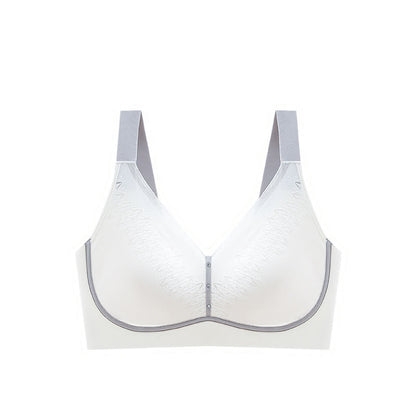 Plus Size Color-Blocked Breathable Wireless Bra
