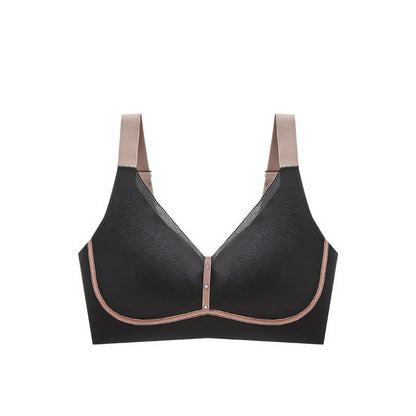Plus Size Color-Blocked Breathable Wireless Bra