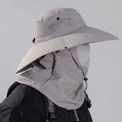 Outdoor Sun Protection Mask Bucket Hat