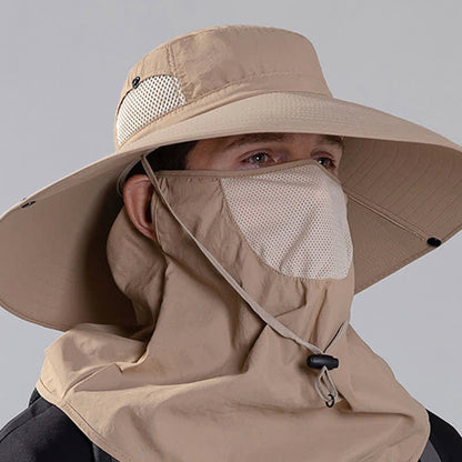 Outdoor Sun Protection Mask Bucket Hat