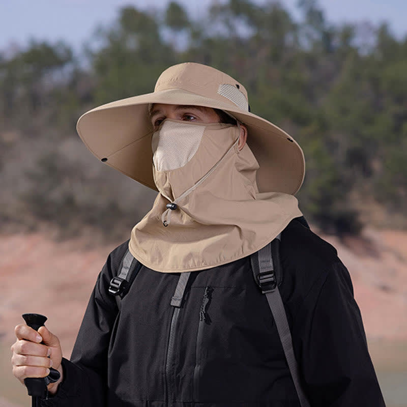 Outdoor Sun Protection Mask Bucket Hat