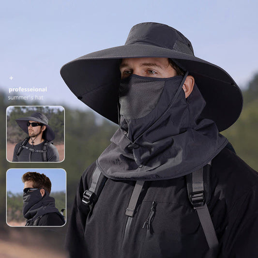 Outdoor Sun Protection Mask Bucket Hat
