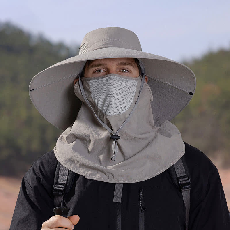 Outdoor Sun Protection Mask Bucket Hat
