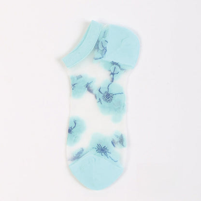 Lightweight Floral Breathable Sheer Ankle Socks(5 Pairs)