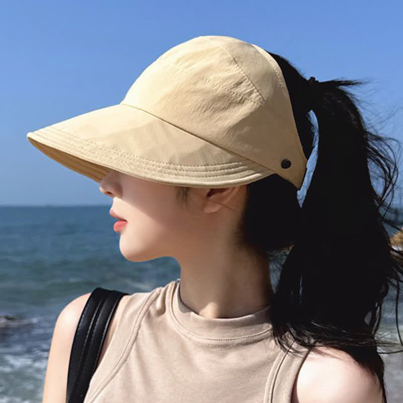 Solid Color Wide Brim Open-Top Hat