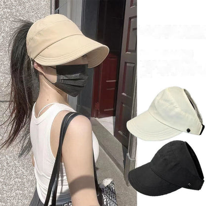 Solid Color Wide Brim Open-Top Hat