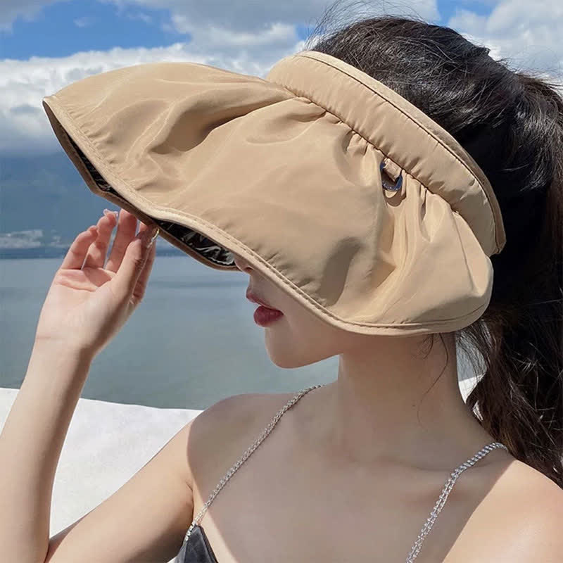 Headband-style Open-top Wide Brim Sun Hat