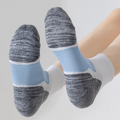 Color-Blocking Breathable Sports Ankle Compression Socks(5 Pairs)