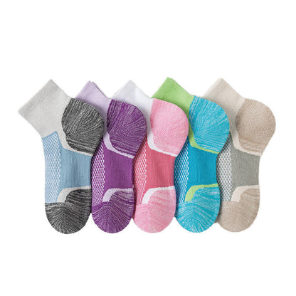 Color-Blocking Breathable Sports Ankle Compression Socks(5 Pairs)