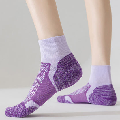 Color-Blocking Breathable Sports Ankle Compression Socks(5 Pairs)